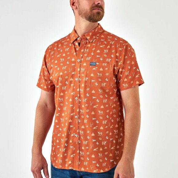 BURLEBO Other - Burlebo University of Texas Longhorns Orange Button Up Shirt Men's XL Quick Dry